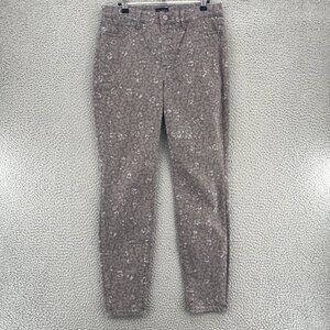 Talbots Jeans Women 8 Brown Leopard Print Jegging Skinny Stretch Everyday Casual